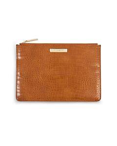 Katie Loxton Celine Faux Croc Perfect Pouch - Cognac